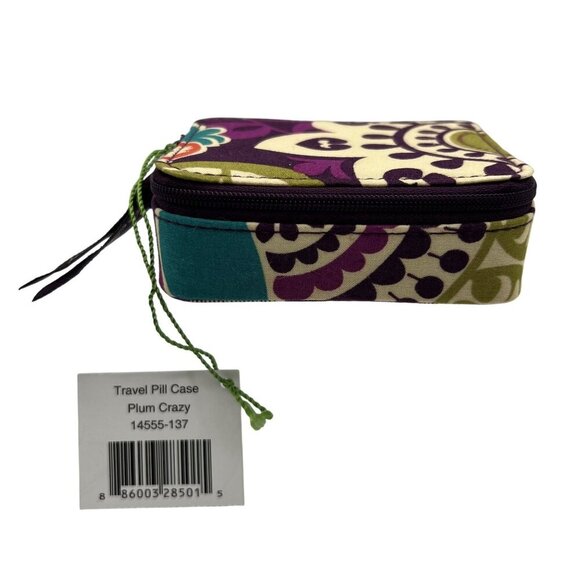 Vera Bradley NWT Plum Crazy Pill Case 7+1 Days Purple Butter Yellow Artsy Boho - Picture 6 of 10